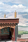 Ladakh - Matho Gompa, projecting roofs in deep red